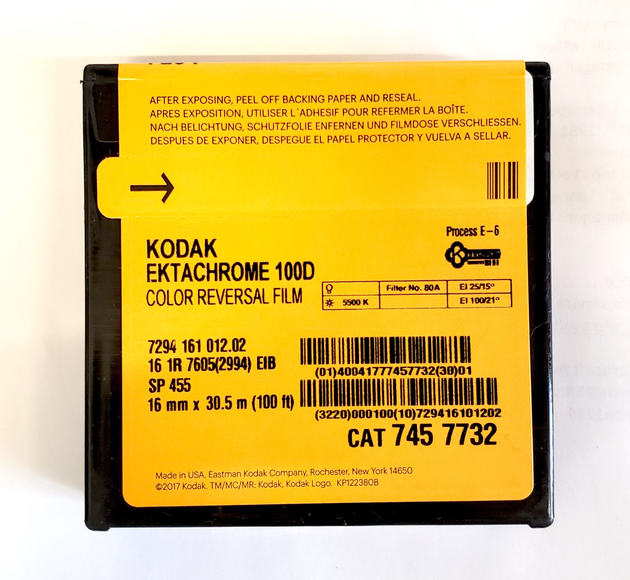 Kodak Ektachrome 7294 16mm Colour Reversal Film (100ft : ASA 100D ...